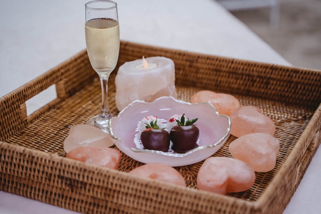 Cocktail and Chocolate-dipped Strawberries at Zen'd Out Massage Spa