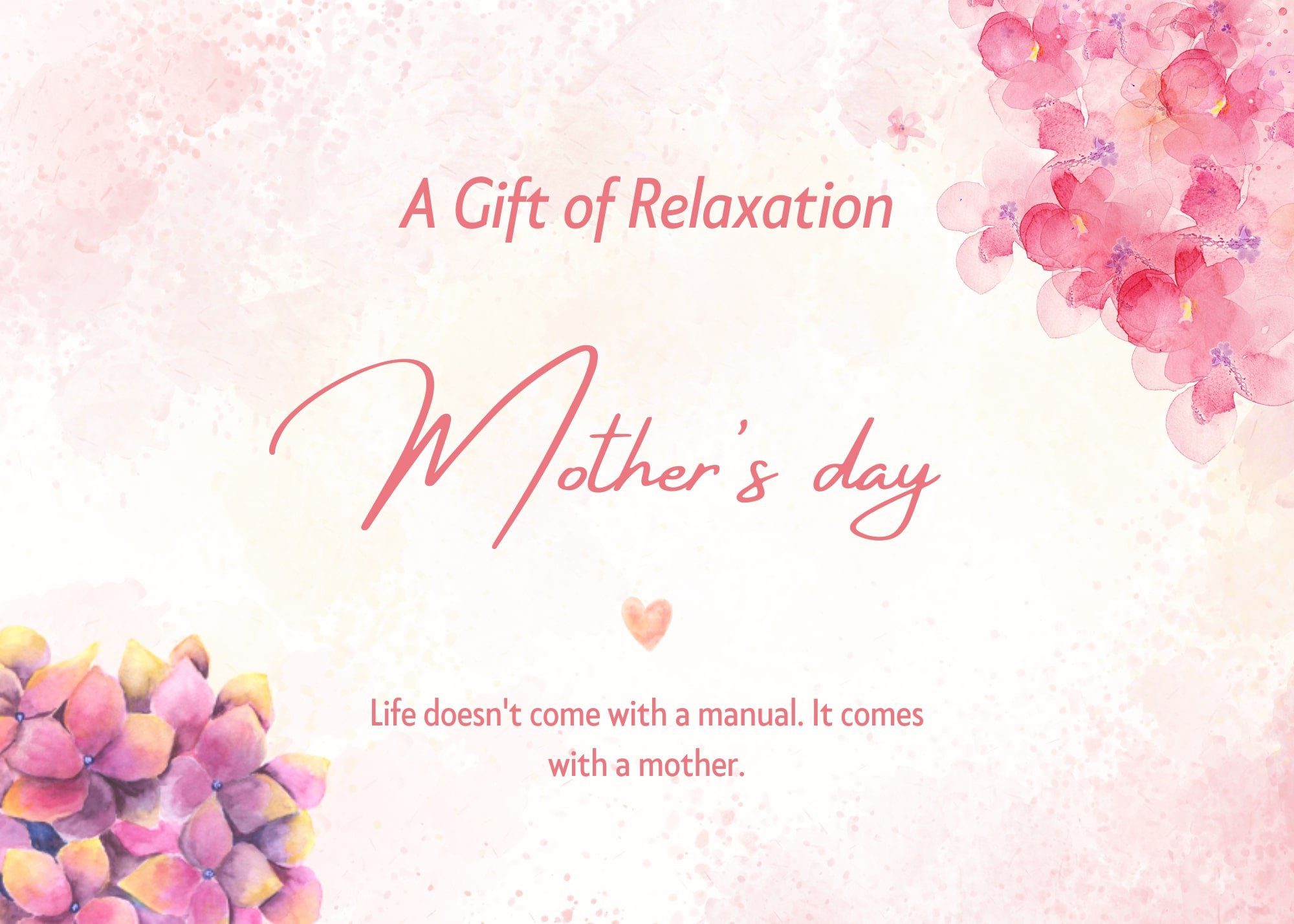 Mother's Day Massage Gift Card from Zen'd Out Massage Spa Massage Gift Certificate for Mother's Day