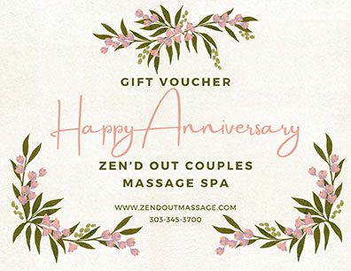 A floral-themed "Happy Anniversary" gift voucher